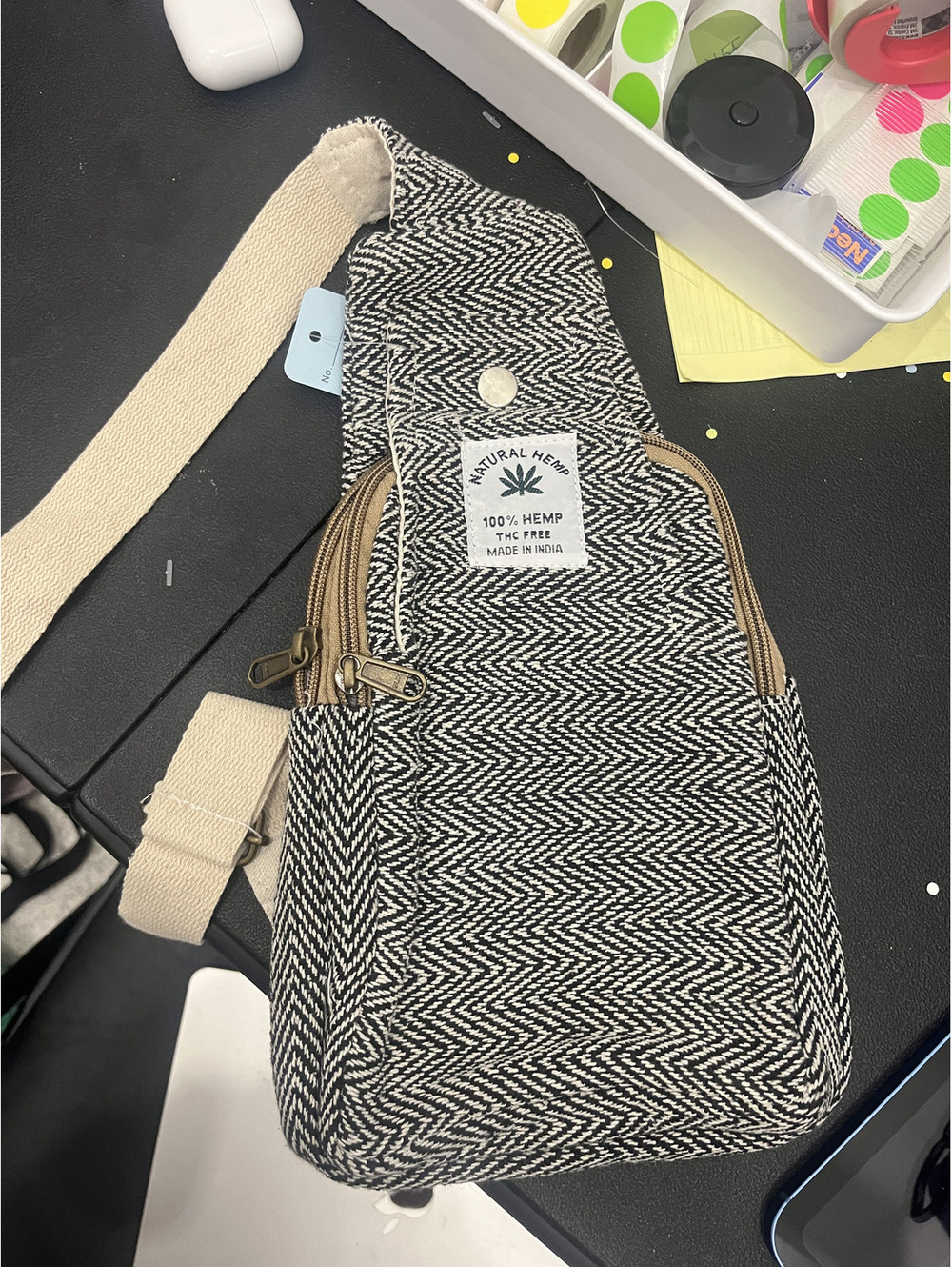 Natural Hemp 100% Hemp Crossbody Sling Bag